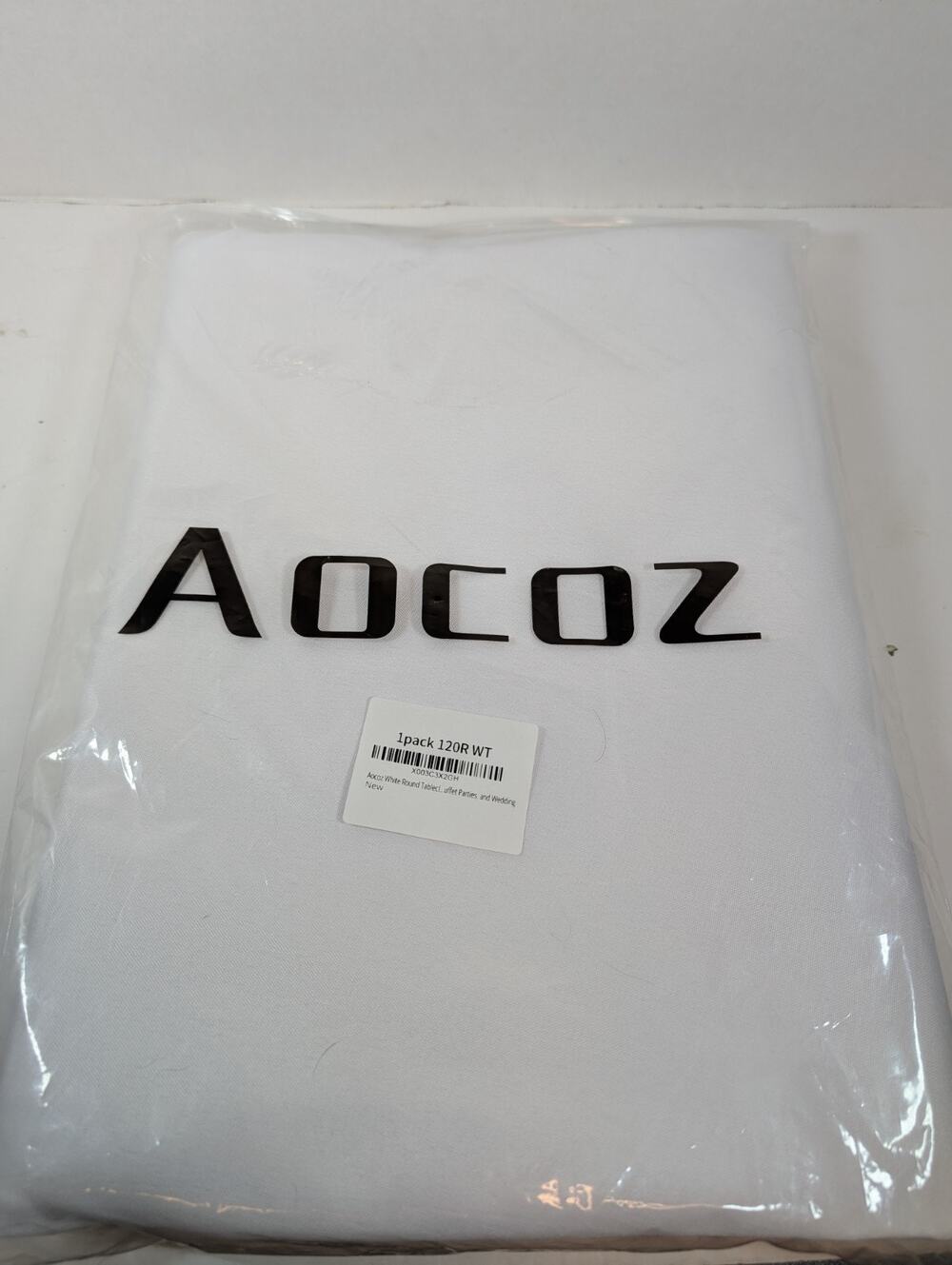 Aocoz White Round Tablecloth - 120 Inch Round Tablecloth